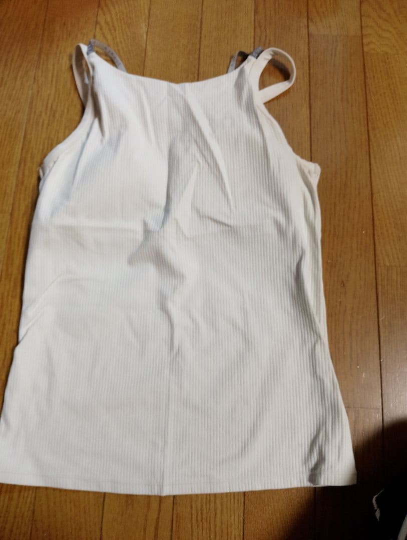 SUKALAスカーラホワイト ダブルストラップリブタンクトップLサイズ