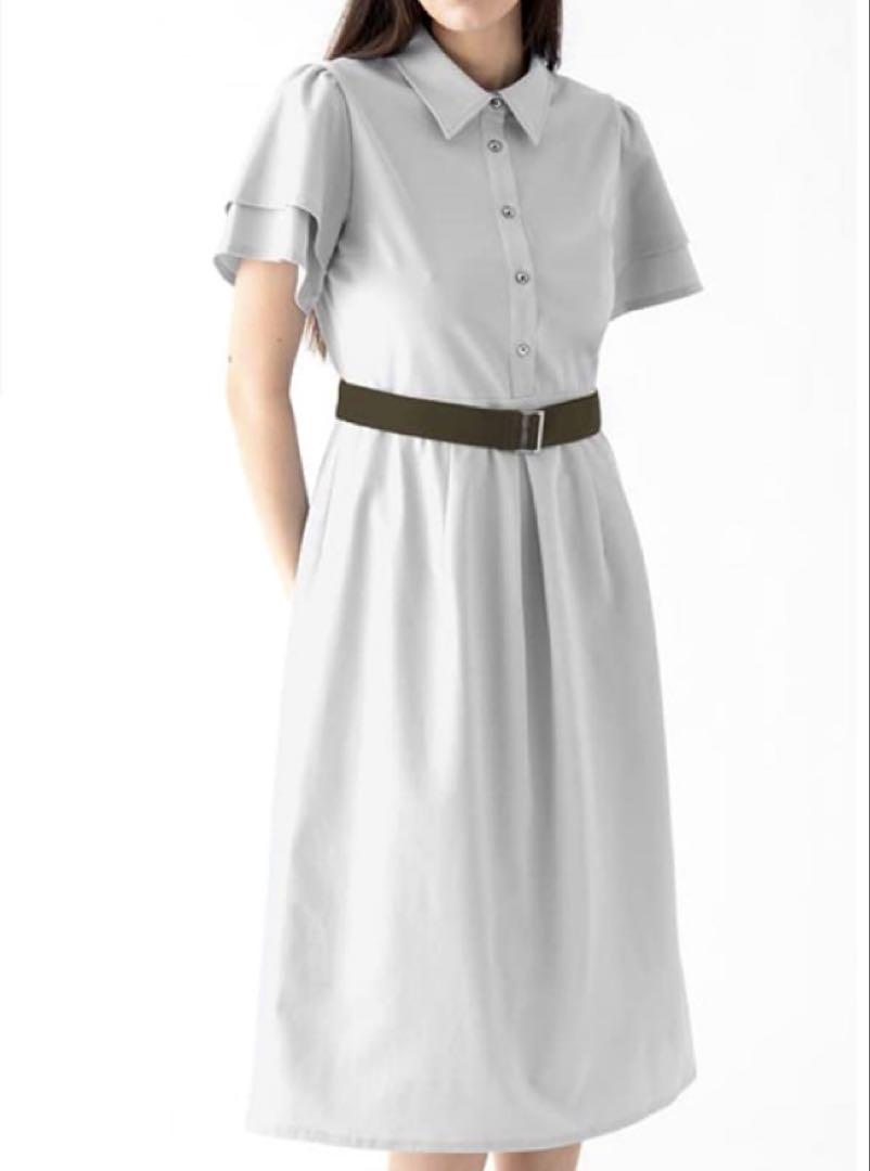 完売品⭐︎kay me ケイミー　アイスグレー　シャツワンビース 半袖　11号
