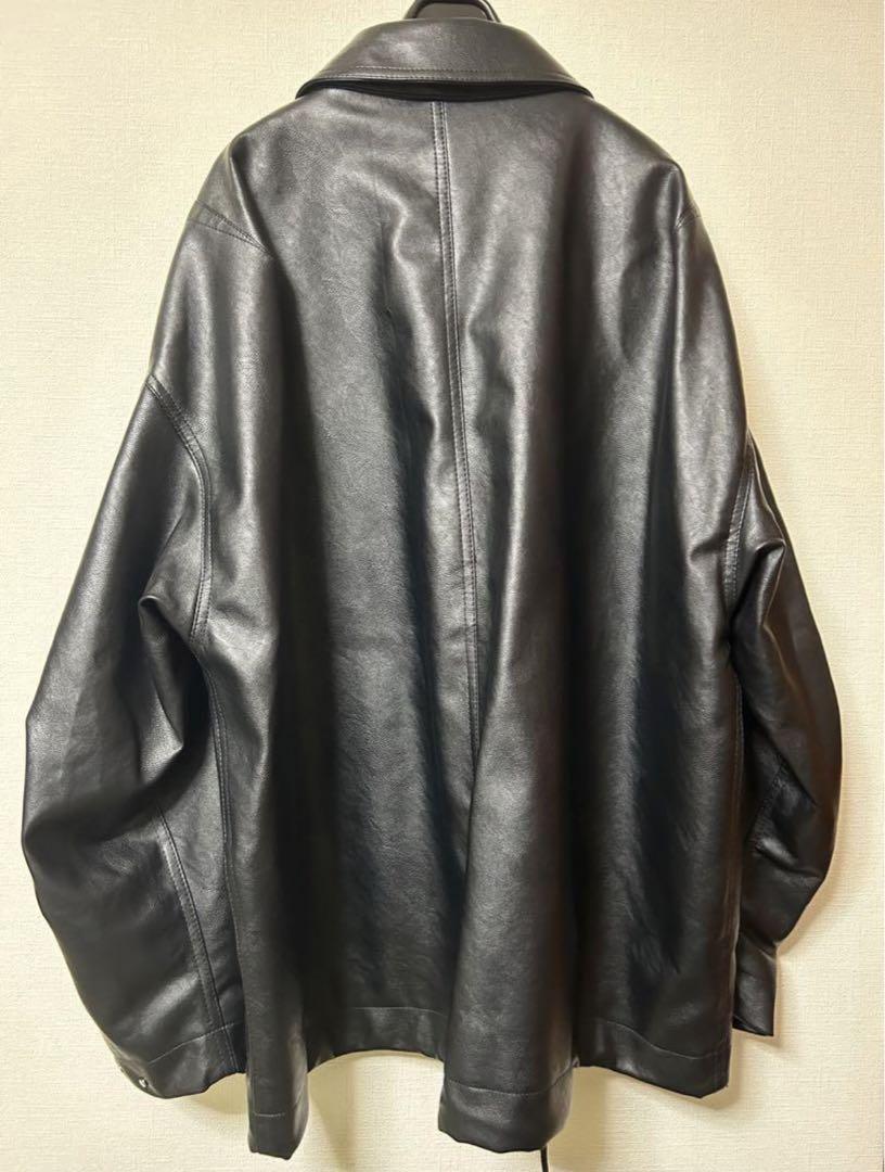 【WYM LIDNM】FAUX LEATHER MILITARY BLOUSON
