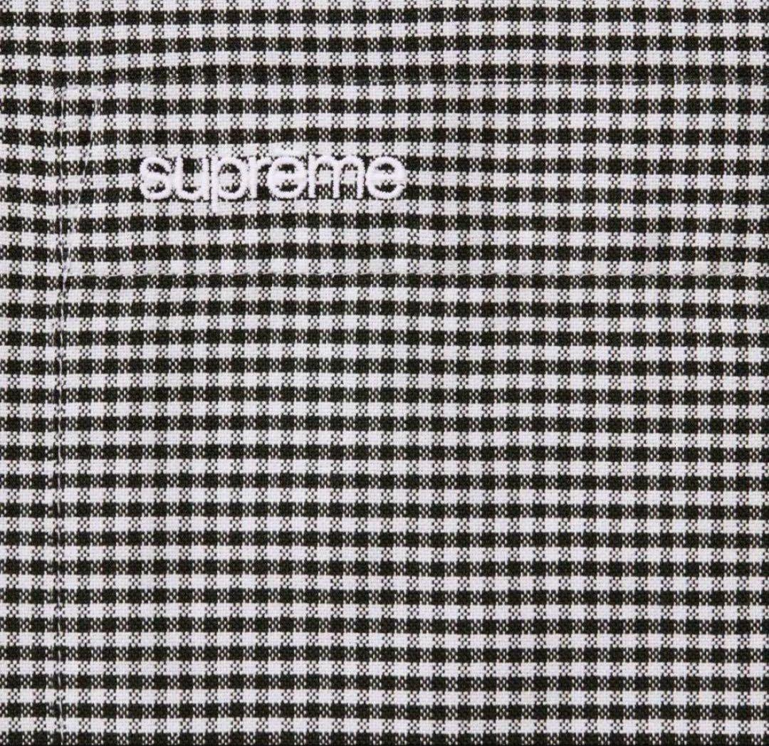 Supreme 半袖チェックシャツ ブラック/ホワイト