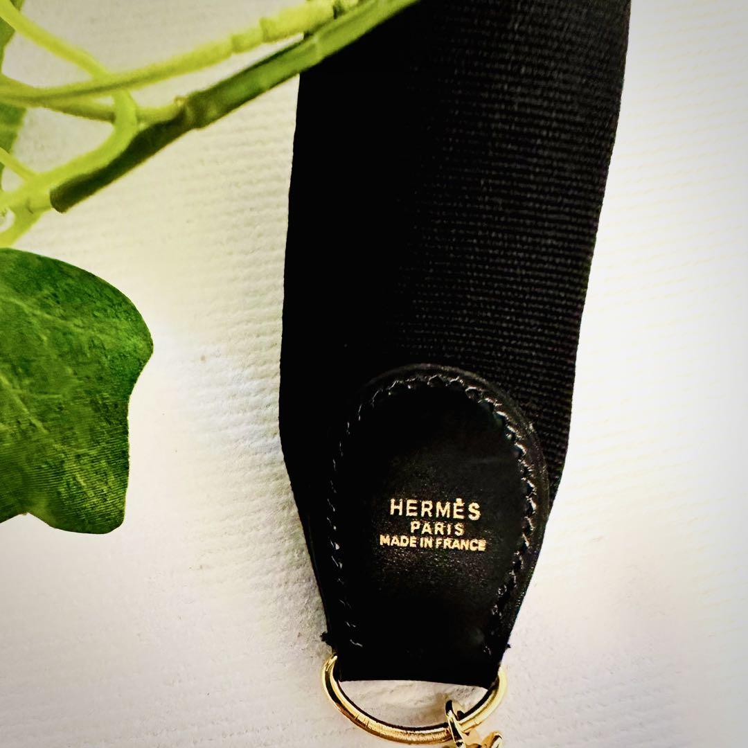 黒無地　特注　エルメス HERMES ショルダーストラップ バンドリエール