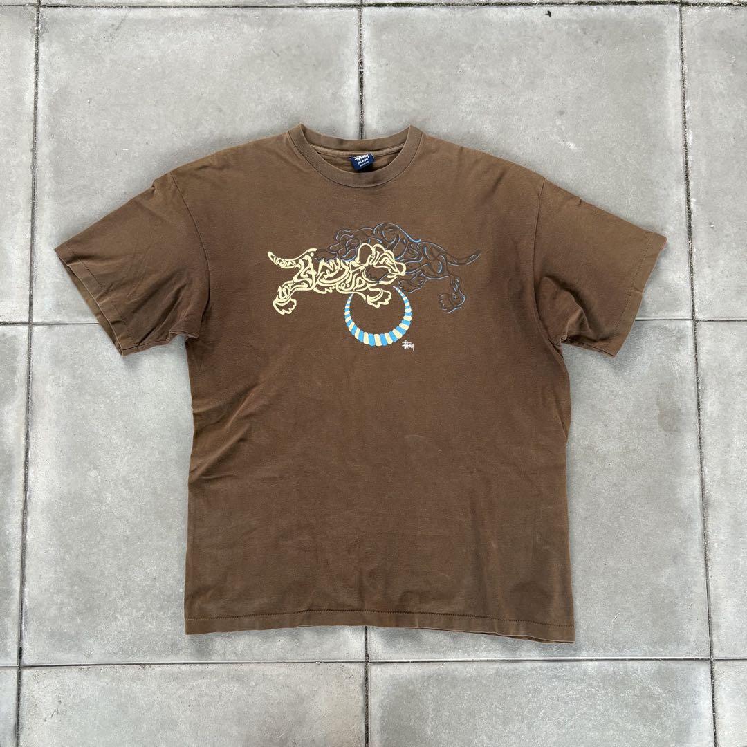 90s old stussy 紺タグ　フラワー総柄シャツ　ブラウン　Sサイズ 90s usa製 OLD Stussy Tシャツ vintage 紺タグ - メルカリ