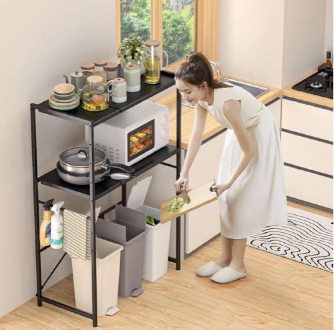 キッチンラック　おしゃれ　ゴミ箱上ラック 高さ125cm 収納ラック 棚