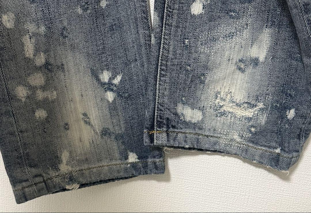 DOLCE&GABBANA デニムパンツ ボタンフライ クラッシュ リペア加工