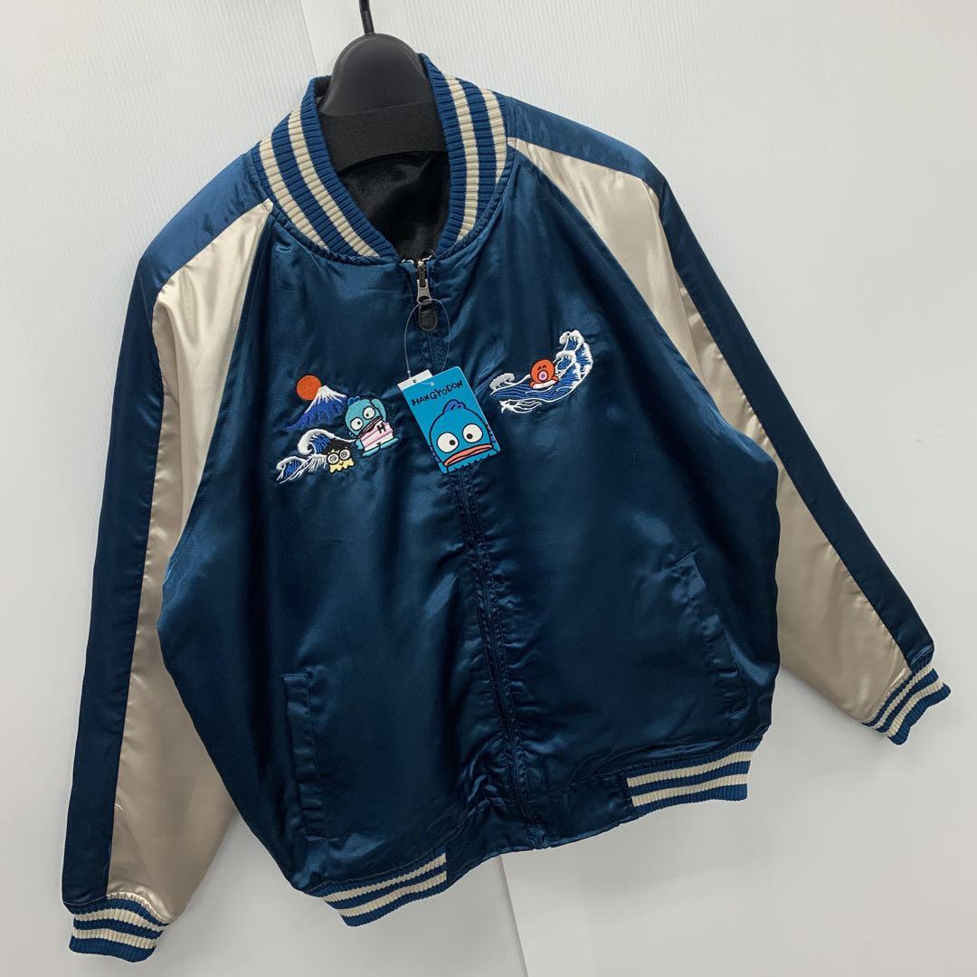 新品★春物★メンズ★Mサイズ★ハンギョドン★正規ライセンス★スカジャン 青緑