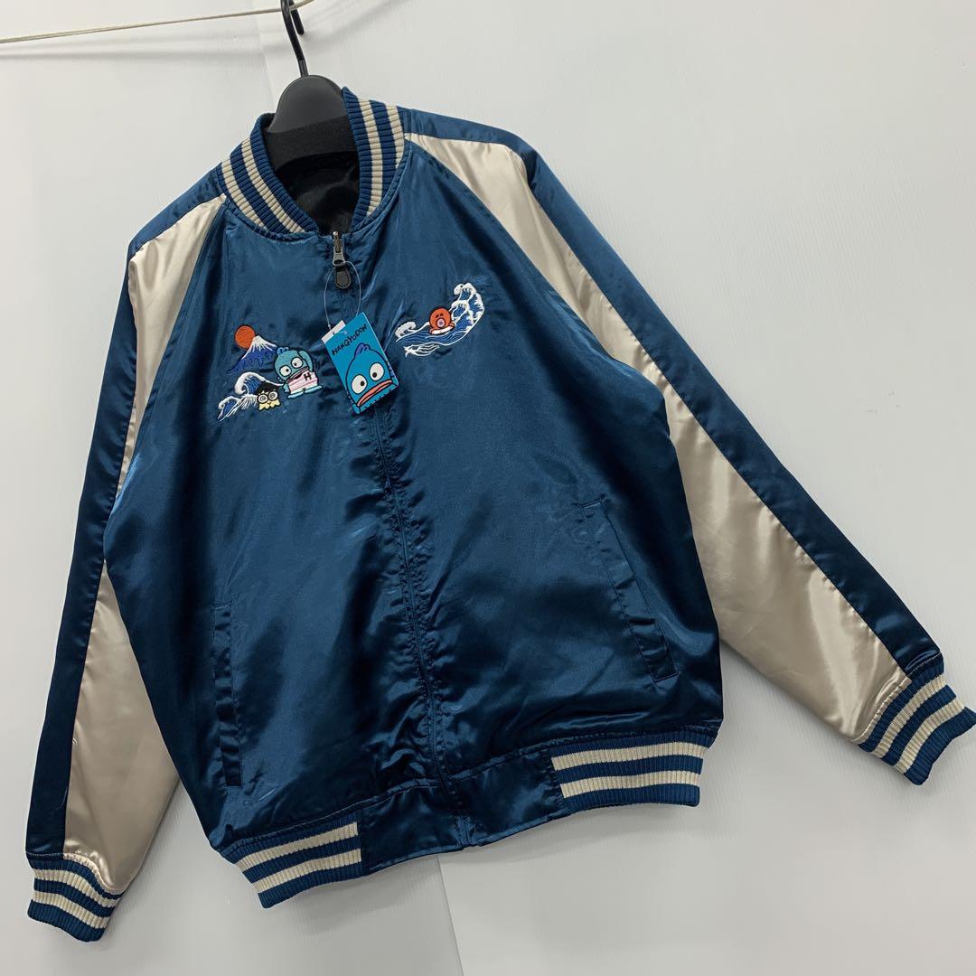 新品★春物★メンズ★Mサイズ★ハンギョドン★正規ライセンス★スカジャン 青緑