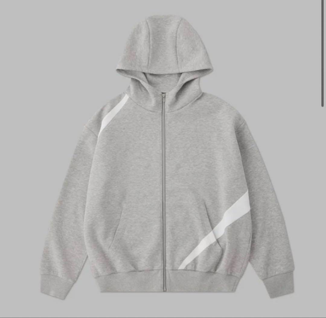 定価以下　新品 CRONOS クロノス スウェット パーカーグレー白Mトップス