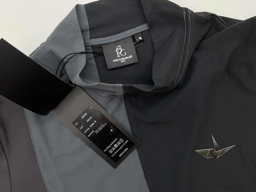 雪の豪奢 未使用品】1PIU1UGUALE3 GOLF モックネック ストレッチ 半袖T メンズウェア