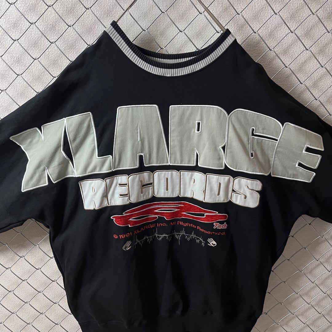 エクストララージ レコーズ 超ドデカロゴ クルーネックスウェット XL ゆるダボ