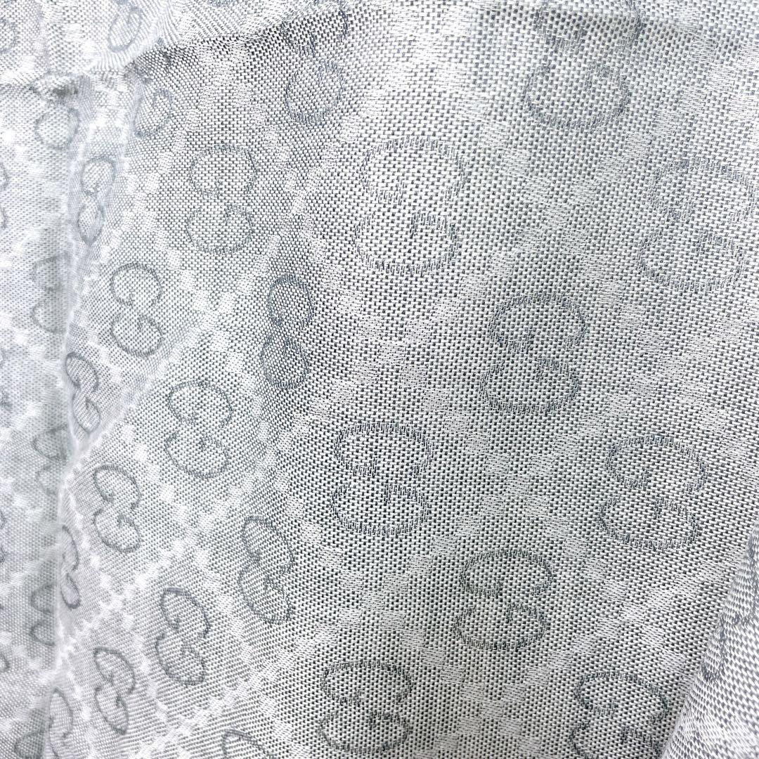 GUCCI グッチ ストール GG柄 ディアマンテ ライトグレー シルク
