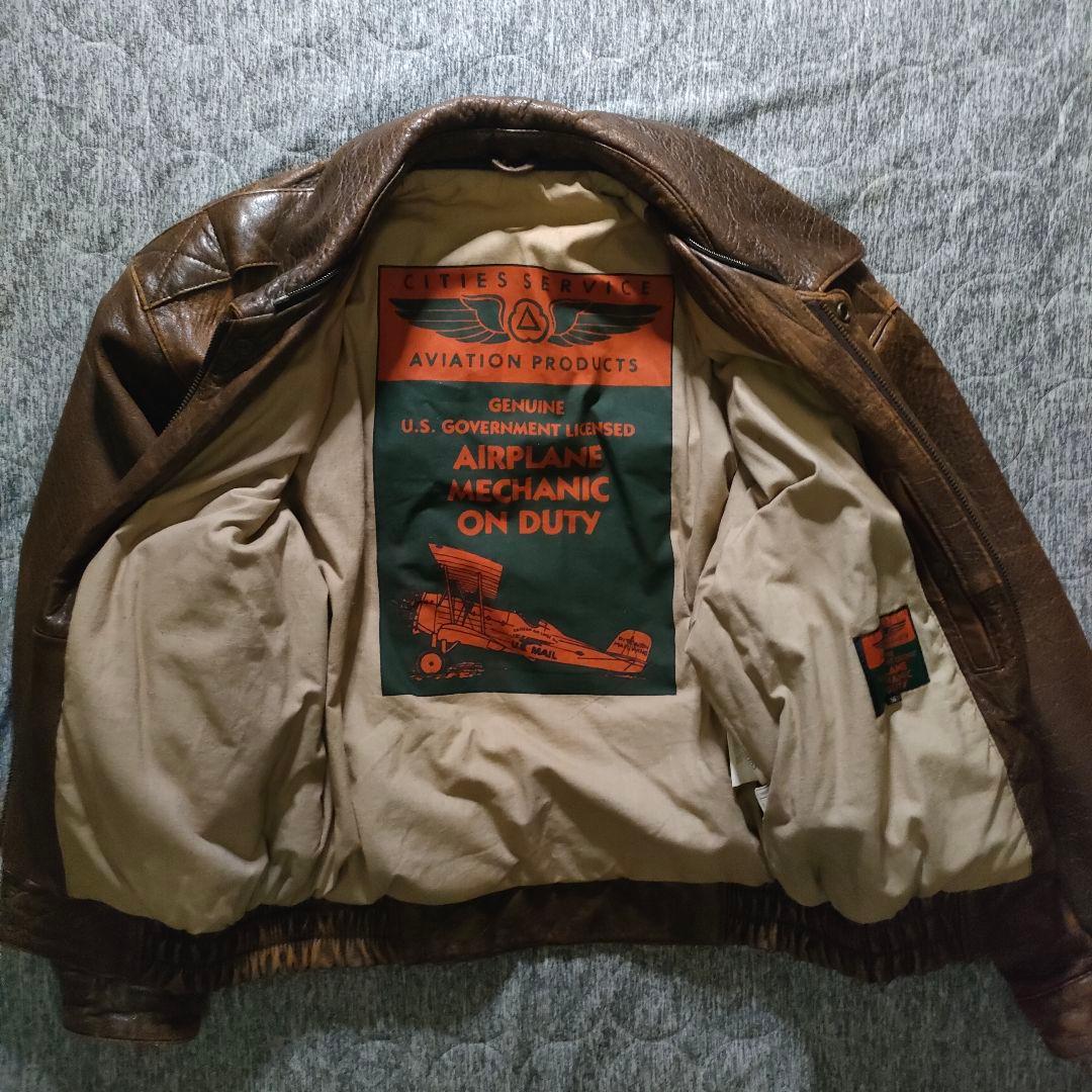 90s vintage フライトジャケット A2 本革 シープスキン M 短丈