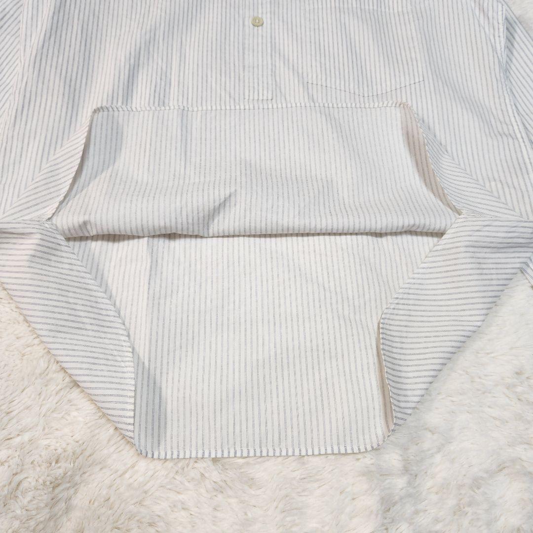 【美品】MHL.ストライプシャツ (SHOP限定) エムエイチエル ◇美品 MHL エムエイチエル バンドカラー プルオーバーシャツ