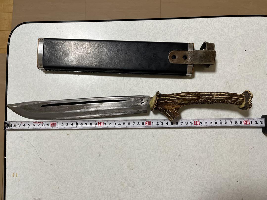 土佐義光　特製　青銅入　剣鉈　柄　カスタム　鹿の角
