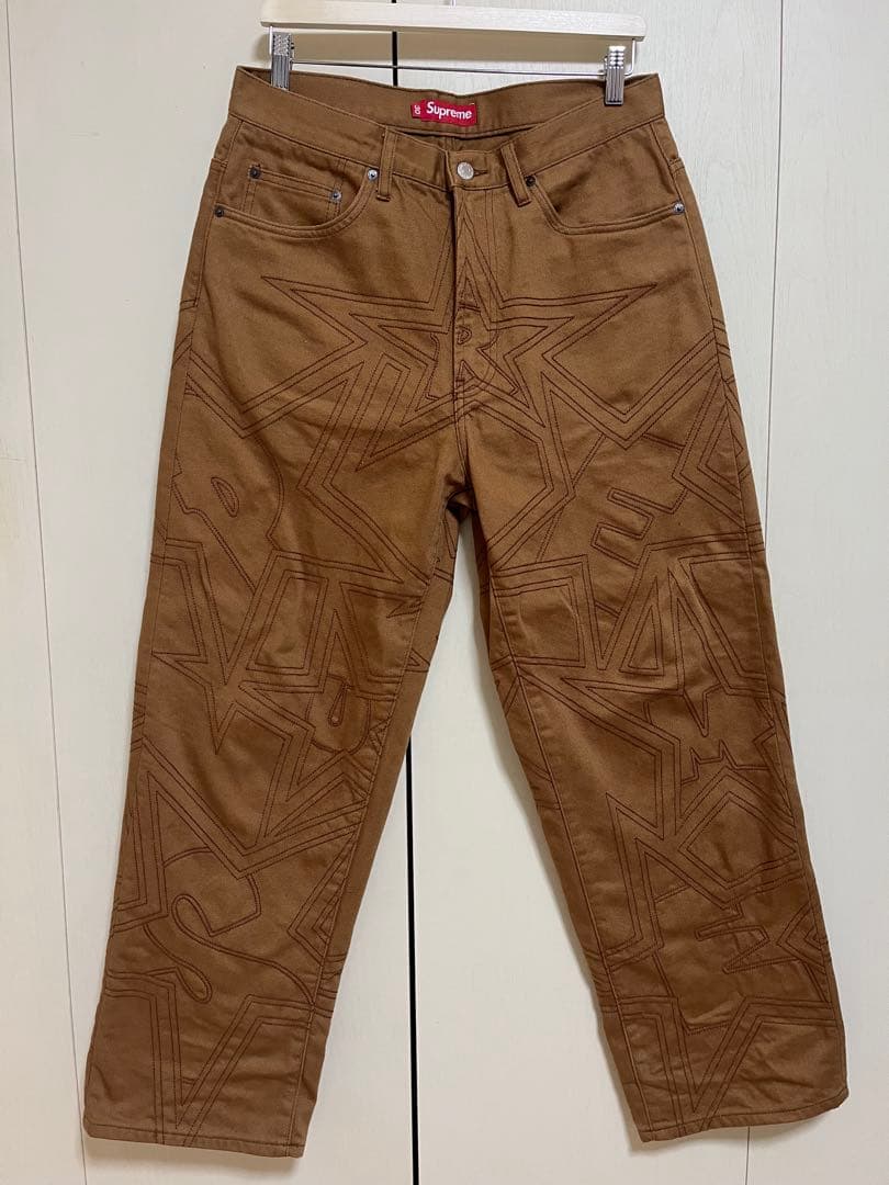 Supreme Stars Topstitch Baggy Jean 30パンツ