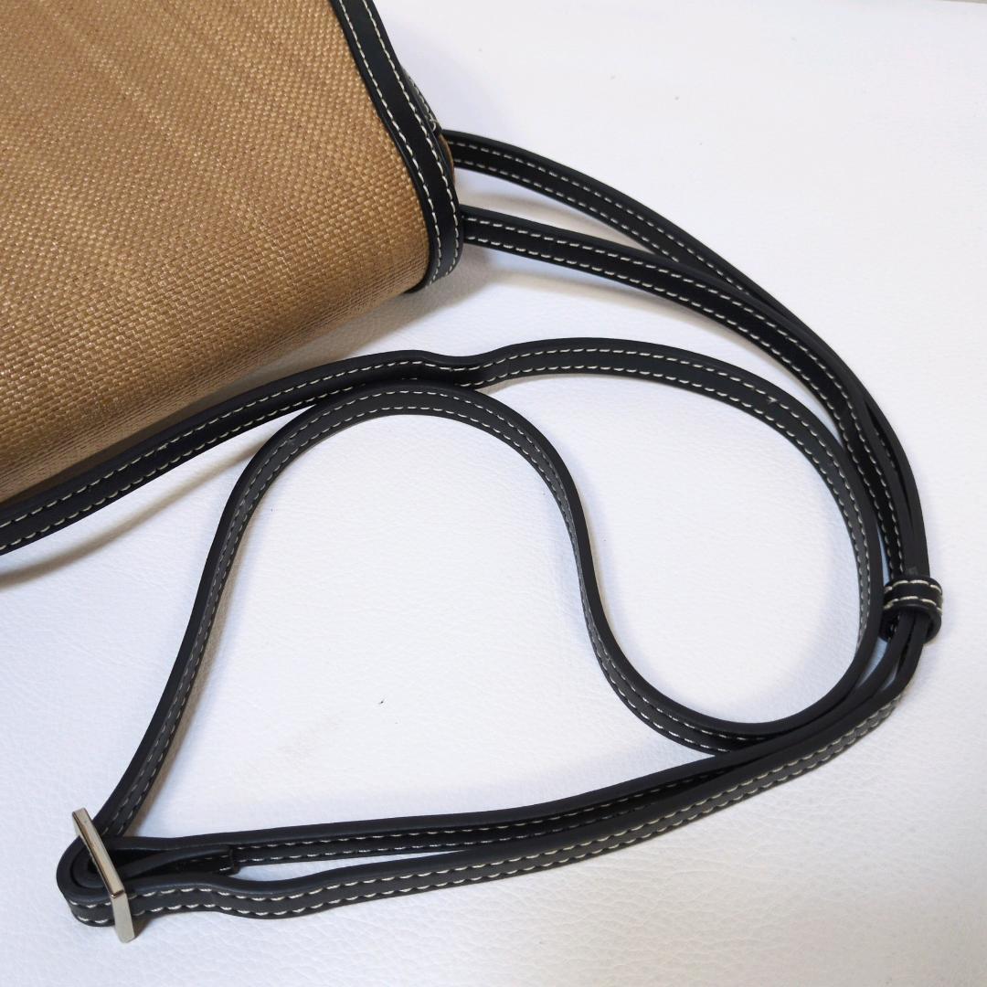 美品 VASIC ヴァジック via ラフィア調 ショルダーバッグ 2way