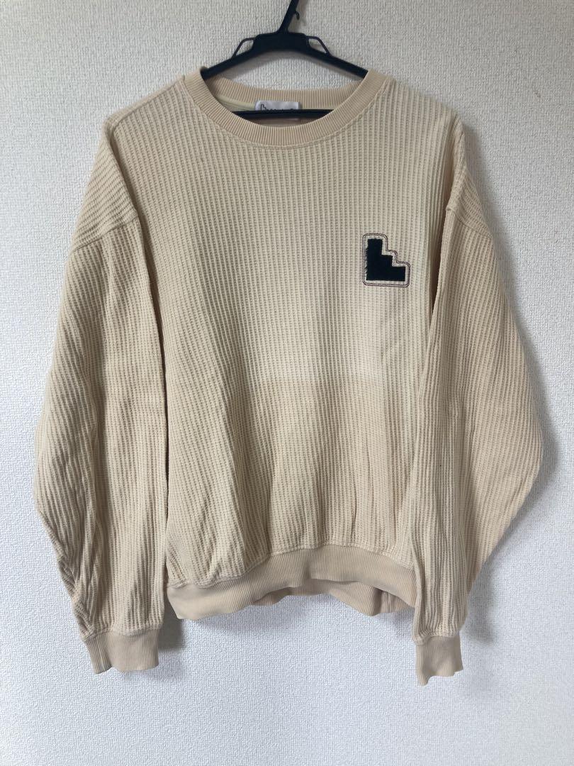 santafe ベージュ リブ編み 長袖カットソー 50 5,300円