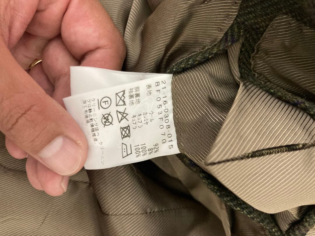 【超美品】ビームスエフ　ハンドライン　テーラードジャケット　48 超美品】ビームスエフ ハンドライン テーラードジャケット 48