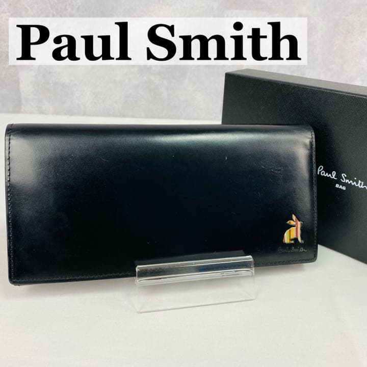 ポールスミス マーケトリーストライプラビット 長財布 黒 ☆箱付き