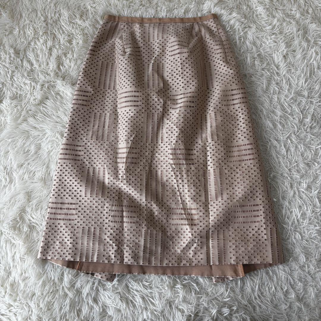Drawer✨カットワーク フレアスカート Aライン ピンクベージュ