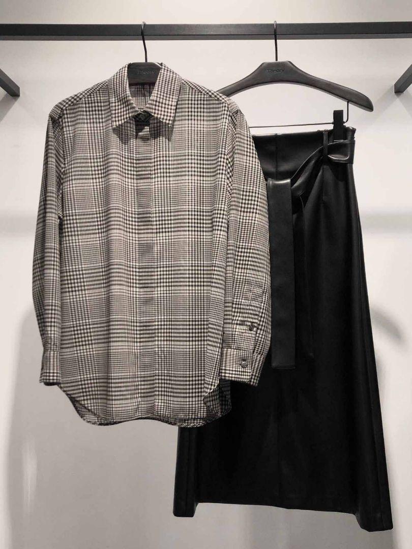 送料無料 通販 激安 Theory セオリー メルカリ - SHIRTING ROSWELL グレンチェックシャツ シャツ+ブラウス(長袖+七分)