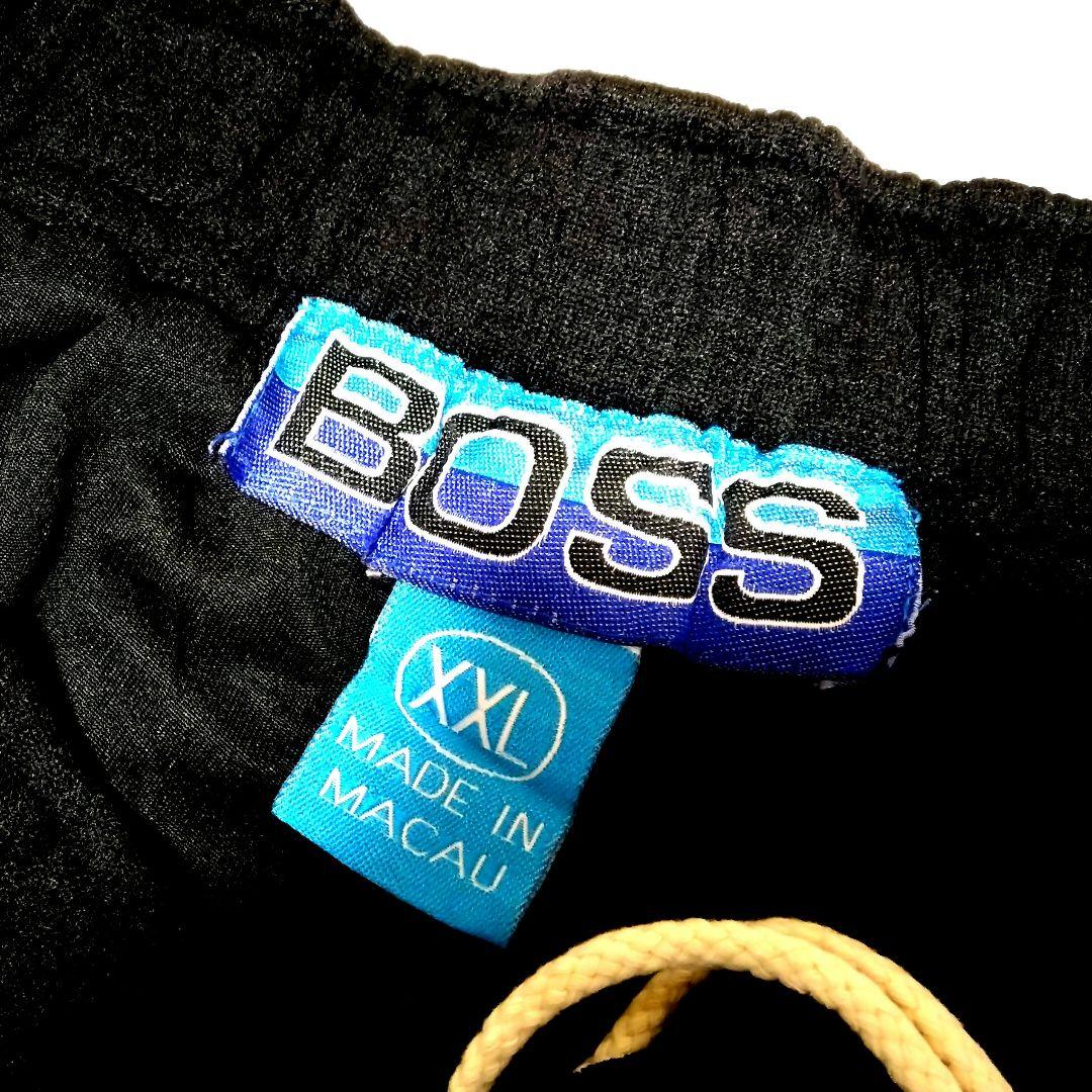 希少！！BOSS☆でかロゴ刺繍 メッシュ ジャージパンツ☆90's☆大きいサイズ
