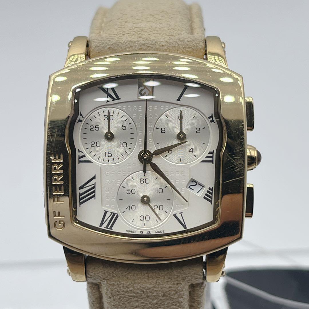 GF FERRE 腕時計 ゴールド クロノグラフ 定価94500円 タグ付き GF FERRE 腕時計 ゴールド クロノグラフ 定価94500円 タグ付き