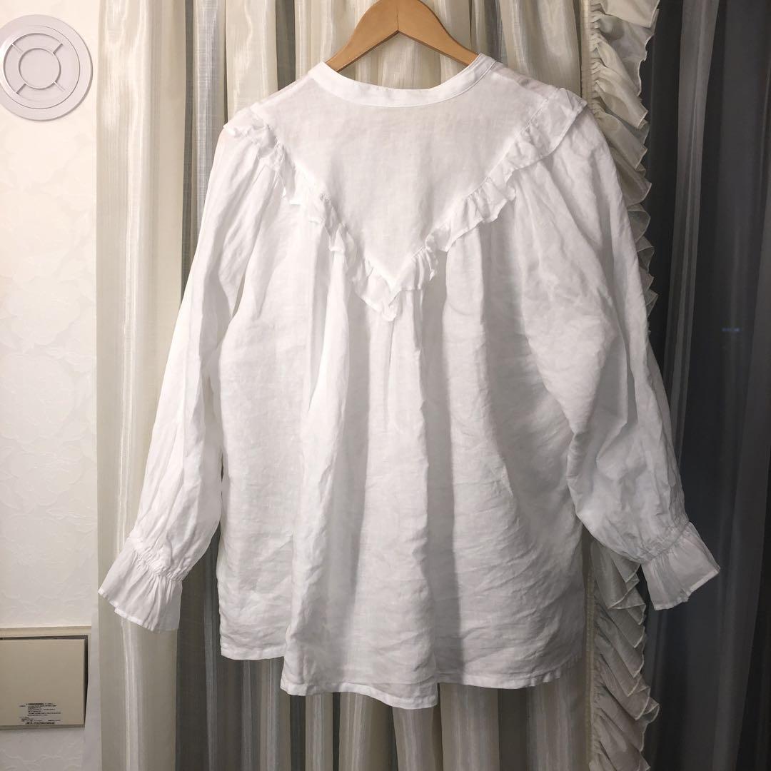 2023AW nest robe リネン×ボイル2Wayフリル ブラウス 画像3