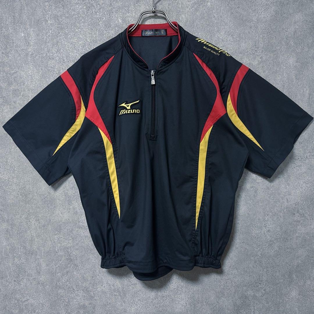 Mizuno Pro ミズノプロ 半袖 野球 ウェア ハーフジップ ロゴ