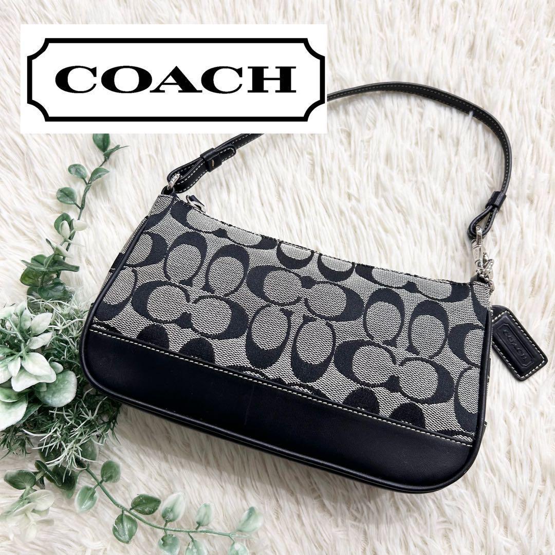 COACH＊ハンドバッグ アクセサリーポーチ シグネチャー ネイビー 6094