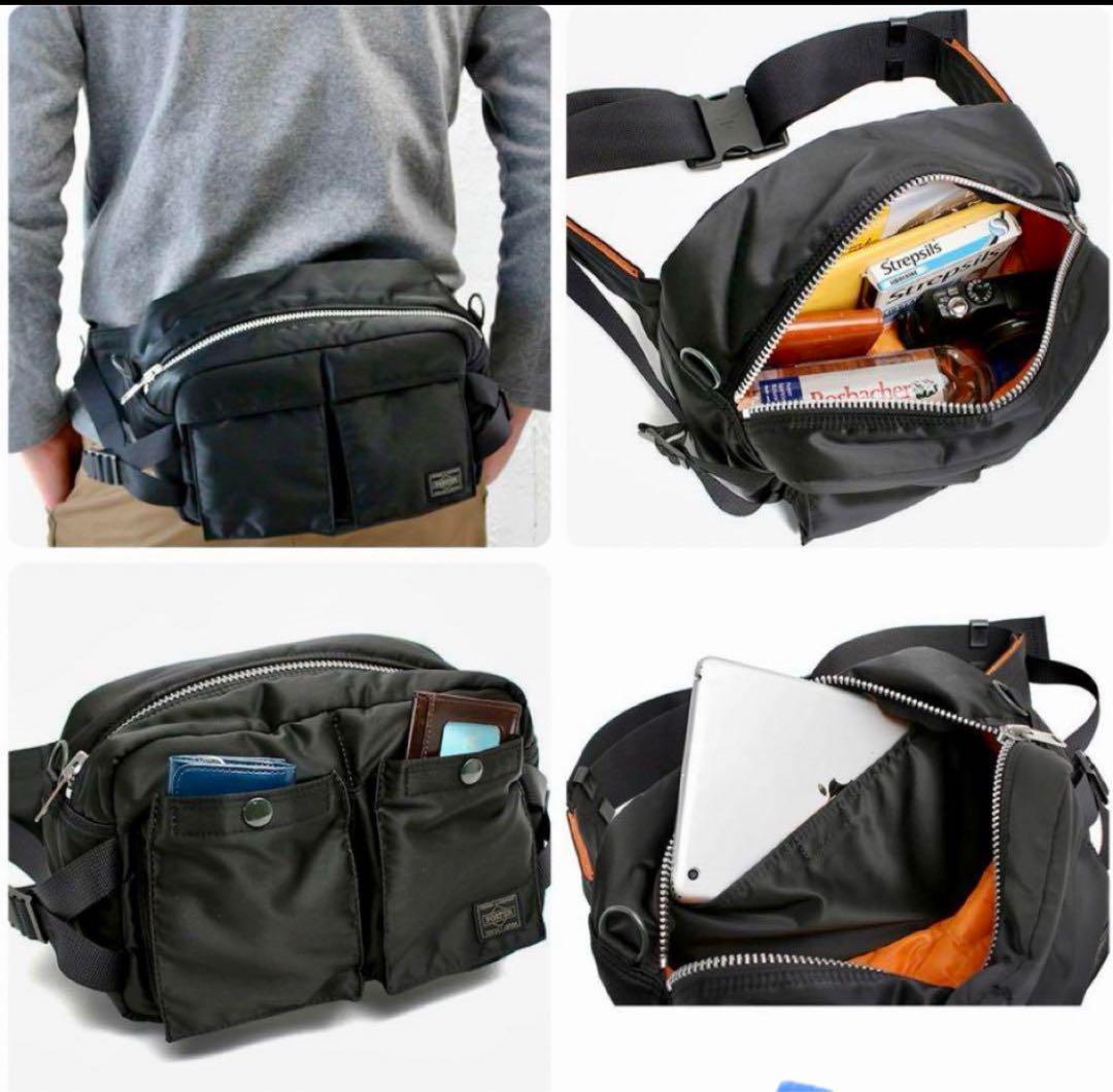 【美品】Porter  tanker ボディーバッグ ウエストバッグ ブラック