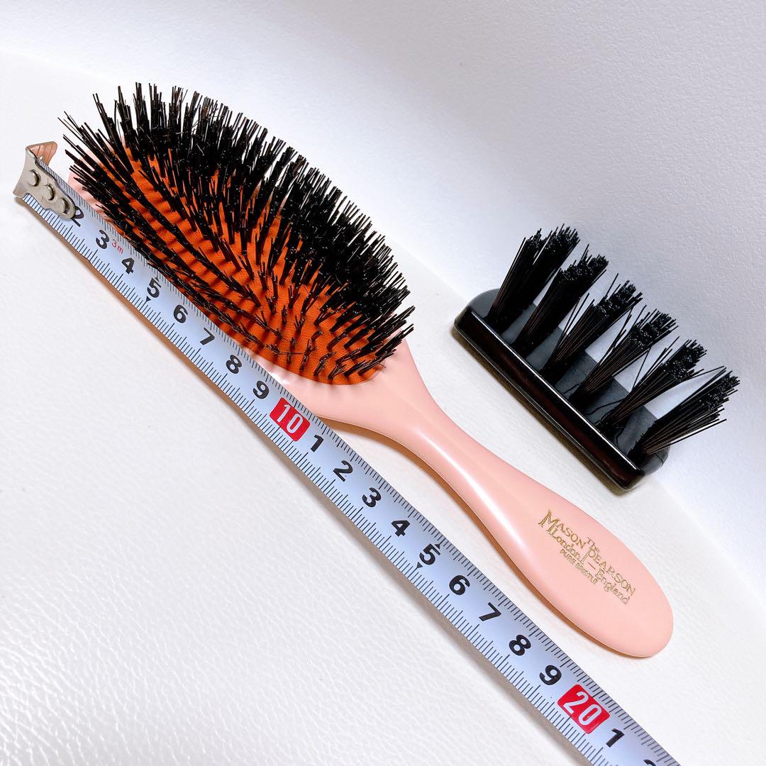 メイソンピアソン ハンディブリッスル ヘアブラシ ピンク クリーニングブラシ付き