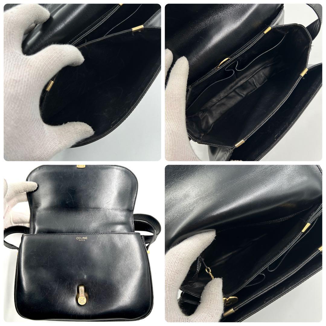 美品✨セリーヌ ショルダーバッグ ポシェット トリオンフ レザー 黒