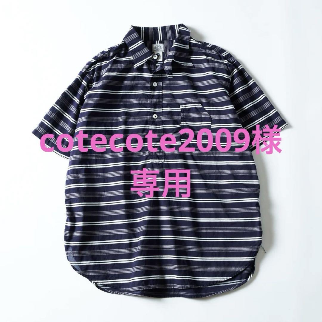 ポストオーバーオールズ 半袖シャツ　ネイビーボーダー　L 新品　未使用
