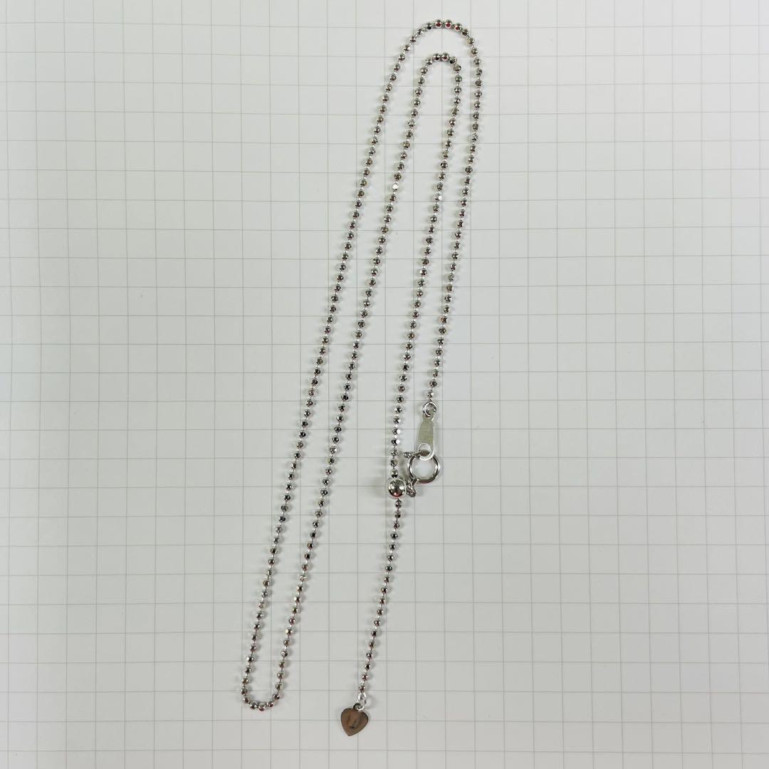 18金ホワイトゴールド カット ボールチェーン ネックレス - メルカリ