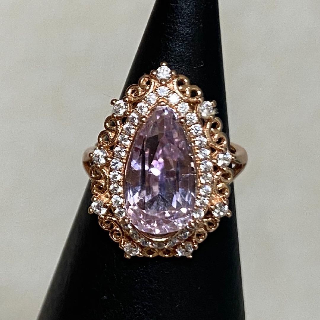 宝石質リング クンツァイト 13*5mm ピンク カラーチェンジ SV925刻印 宝石質リング クンツァイト 13*5mm ピンク カラーチェンジ SV925刻印