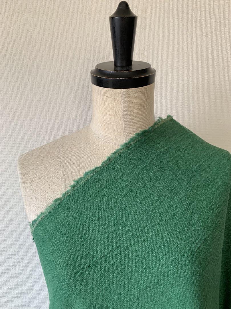 【送料込】 ハンドメイド もんぺ 手染めリネン 25番手 グリーン パンツ