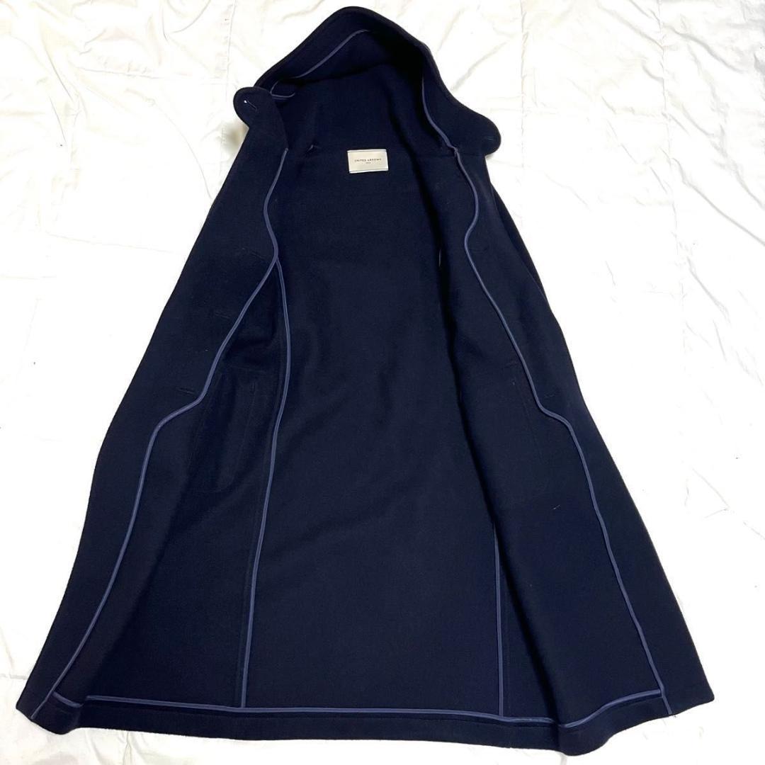 【現行美品】ユナイテッドアローズ　ロングダッフルコート　ウール100% 紺　S