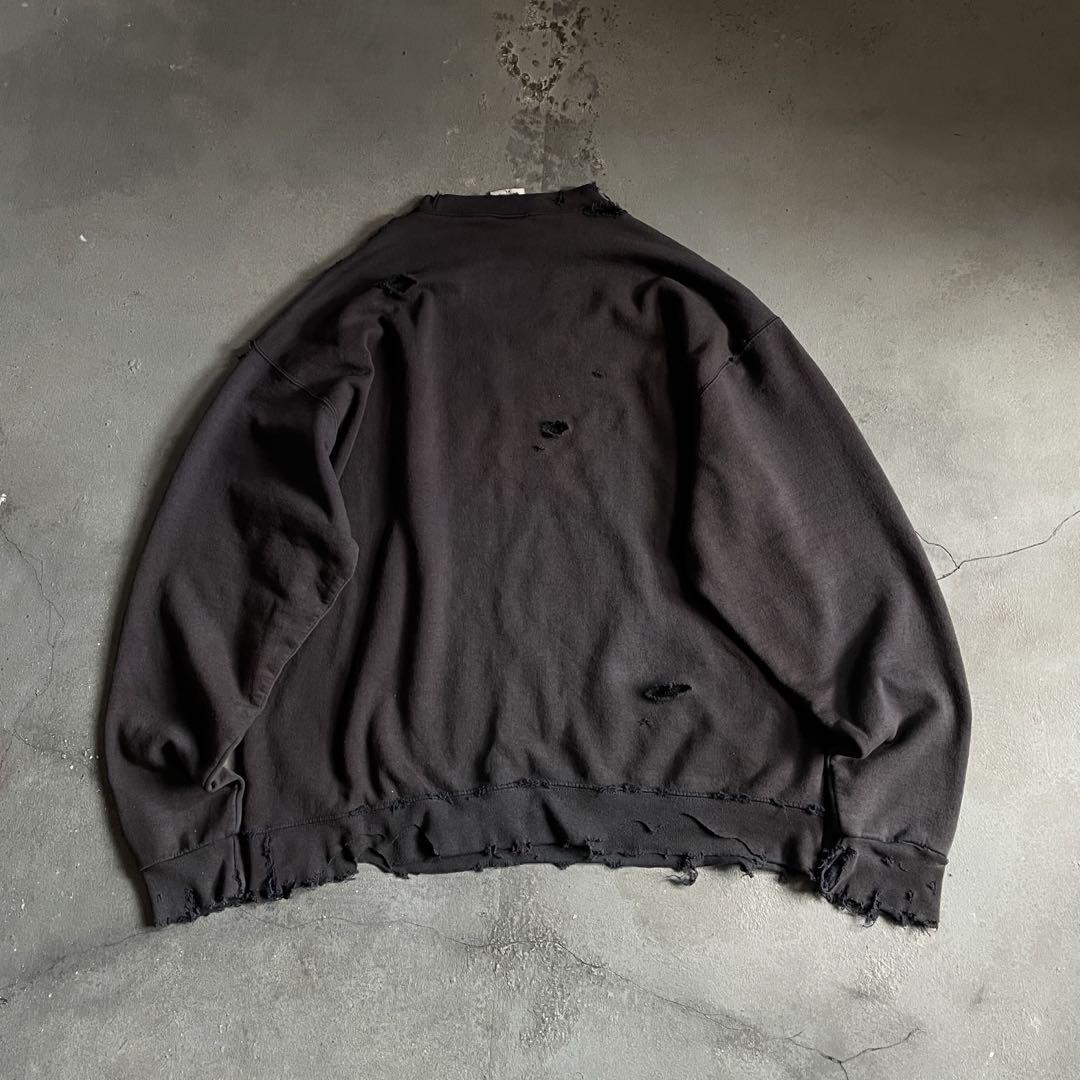 90's ナンバリング ペイント grunge“後染”boro sweat
