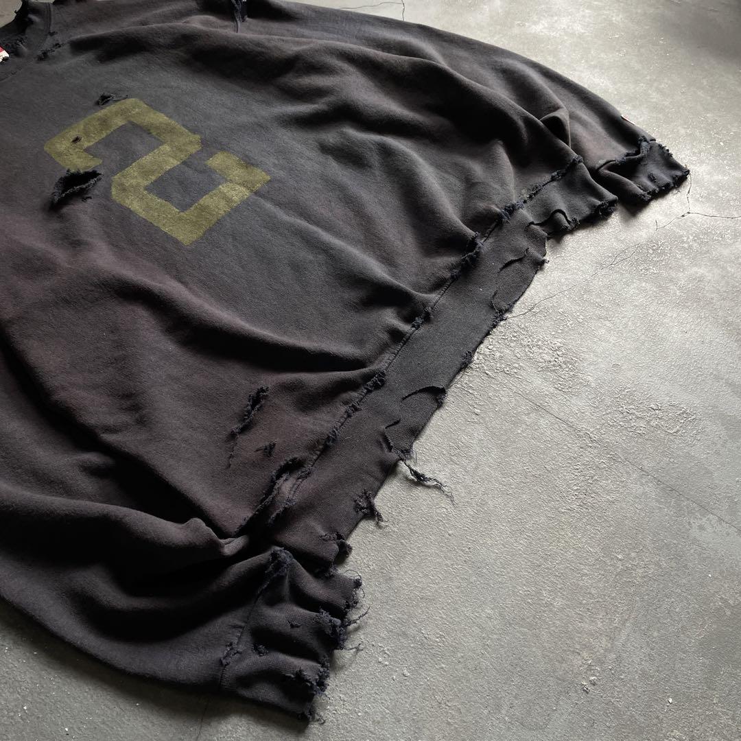 90's ナンバリング ペイント grunge“後染”boro sweat