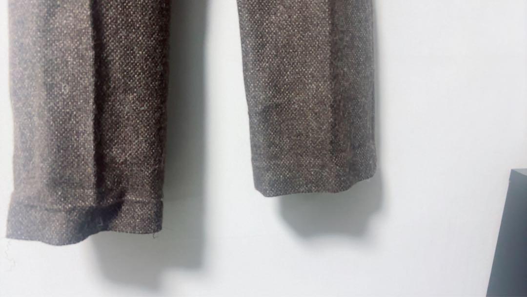 AURALEE LAMA SHETLAND WOOL TWEED SLACKS