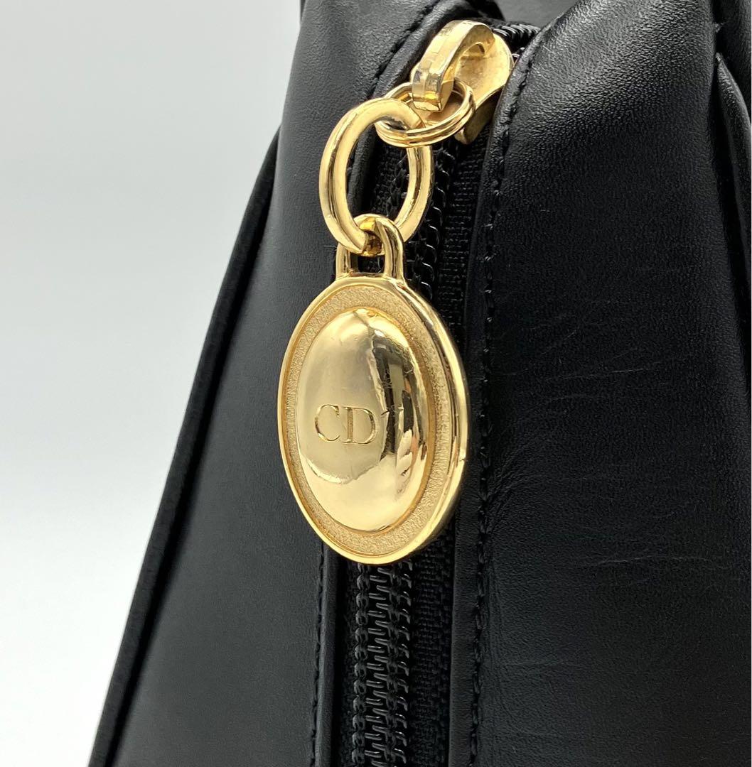 ⭐️ 美品 ディオール ロゴ チャーム ハンドバッグ ブラック 鑑定済