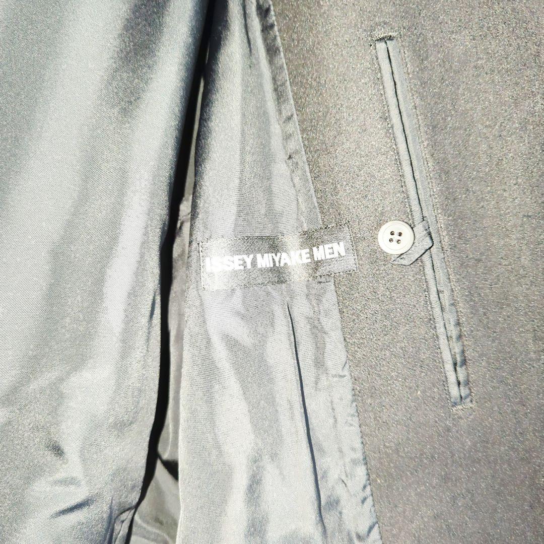 【ISSEY MIYAKE】ウールコート スタンドカラーコート ブラック