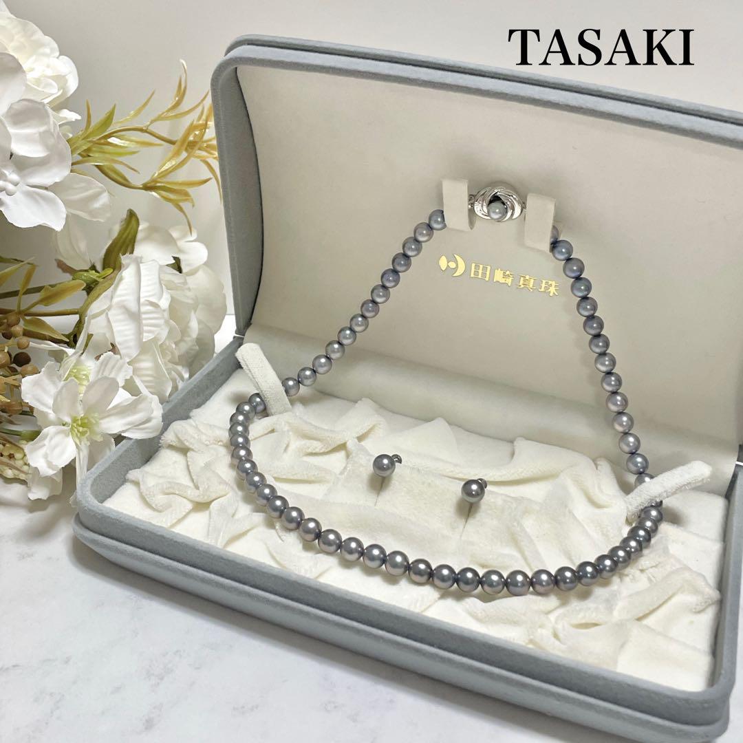 極美品✨TASAKI パールネックレス 6.6~6.9㎜ イヤリング K18WG