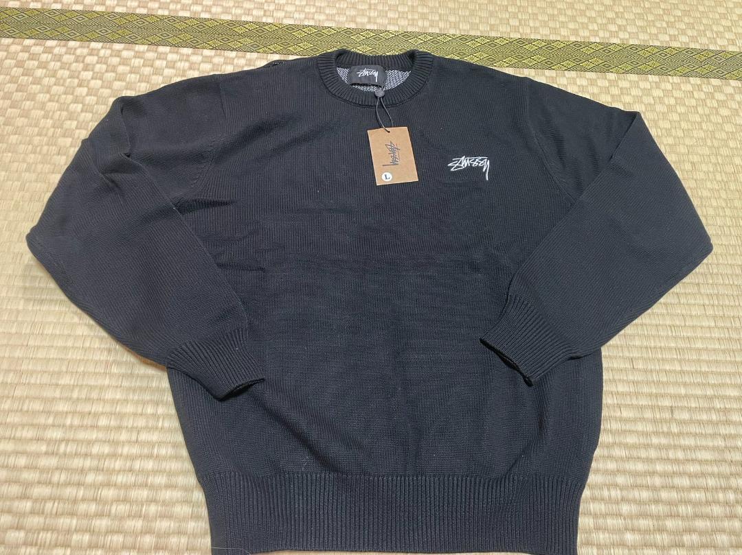 STUSSY CURLY S SWEATERニットブラック STUSSY CURLY S SWEATERニットブラック M