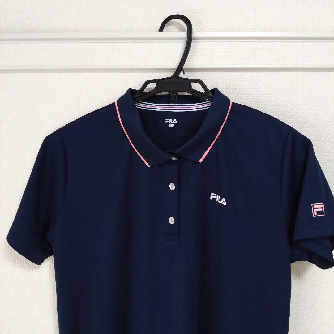 FILA ネイビー 花柄襟付きポロシャツとスカートセット 両方共　XL size 中古ゴルフクラブ在庫数55万本！ゴルフのことならゴルフ