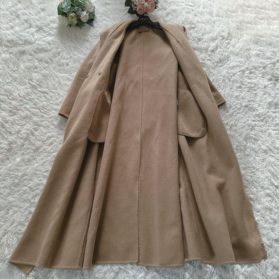 極美品ꕥアメリ UNDRESSED FRILL COLLAR COAT キャメル