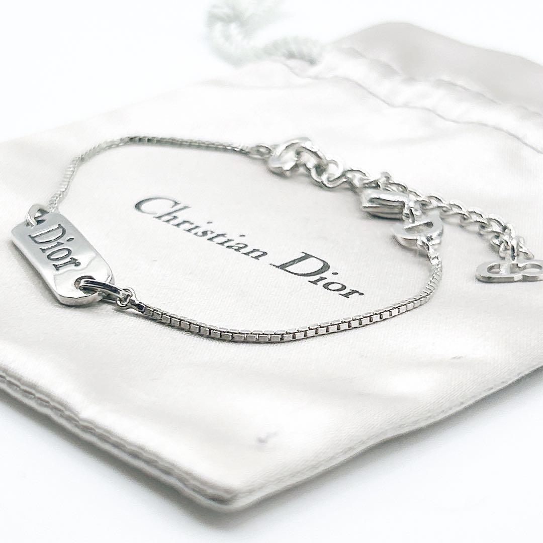 極美品✨ Dior ブレスレット シルバー CD ロゴ 希少 刻印 22cm