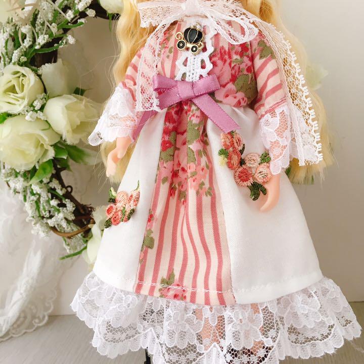 オレンジ系『4年保証』 リカちゃんハンドメイド服☆ストライプ