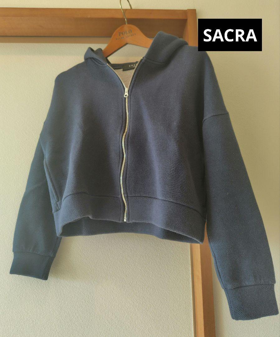 【セール】sacraサクラボンディングパーカー ネイビー　38【日本製】