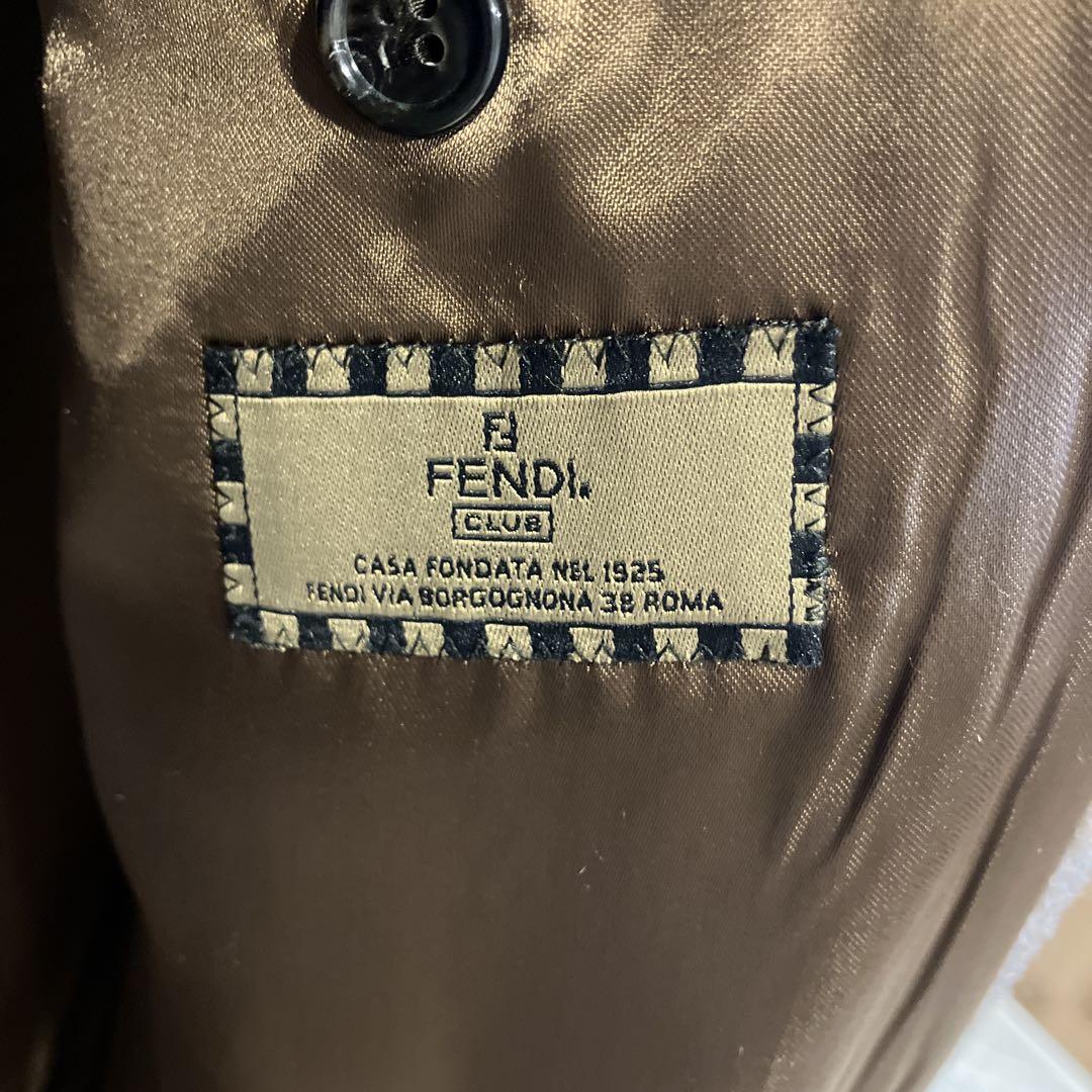 FENDI ブラウン ダブルブレスト コート ヴィンテージ ハンガー